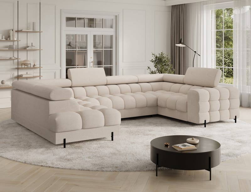 Fectory 6-sits Bubblig Hörnbäddsoffa med Schäslong och förvaring Vänster - Calmora 18 - Möbler - Soffa - Bäddsoffa