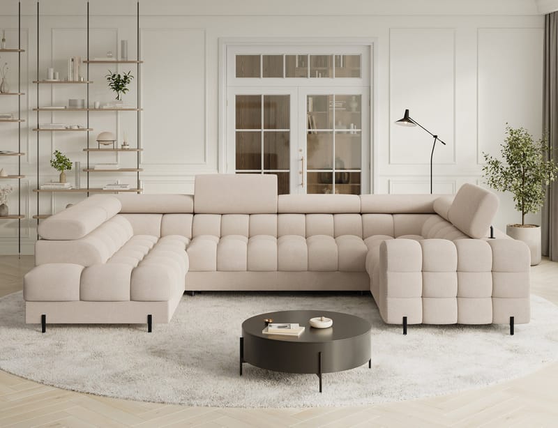 Fectory 6-sits Bubblig Hörnbäddsoffa med Schäslong och förvaring Vänster - Calmora 18 - Möbler - Soffa - Bäddsoffa