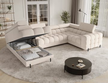 Fectory 6-sits Bubblig Hörnbäddsoffa med Schäslong och förvaring Vänster - Calmora 18 - Möbler - Soffa - Bäddsoffa