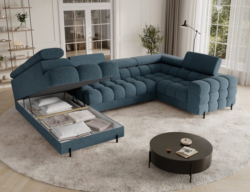 Fectory 6-sits Bubblig Hörnbäddsoffa med Schäslong och förvaring Vänster - Jaffray 40 - Möbler - Soffa - Bäddsoffa