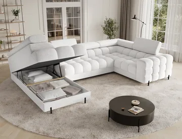 Fectory 6-sits Bubblig Hörnbäddsoffa med Schäslong och förvaring Vänster - Royal 01 - Möbler - Soffa - Bäddsoffa