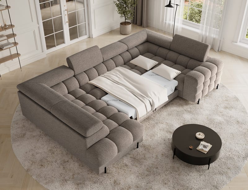 Fectory 6-sits Bubblig Hörnbäddsoffa med Schäslong och förvaring Vänster - Royal 20 - Möbler - Soffa - Bäddsoffa