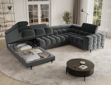 Fectory 6-sits Bubblig Hörnbäddsoffa med Schäslong och förvaring Vänster - Sola 06 - Möbler - Soffa - Bäddsoffa