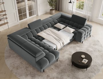 Fectory 6-sits Bubblig Hörnbäddsoffa med Schäslong och förvaring Vänster - Sola 06 - Möbler - Soffa - Bäddsoffa