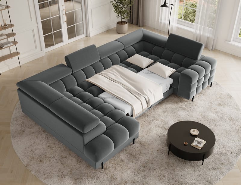 Fectory 6-sits Bubblig Hörnbäddsoffa med Schäslong och förvaring Vänster - Sola 06 - Möbler - Soffa - Bäddsoffa