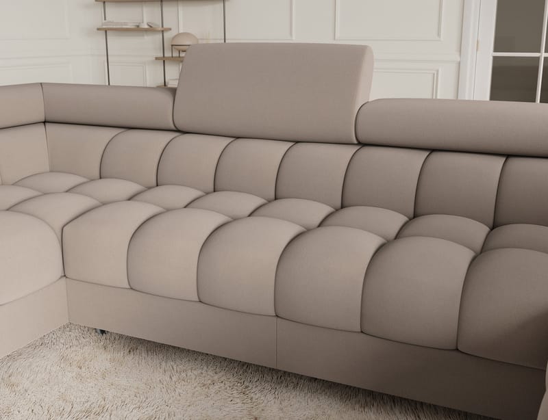 Fectory 6-sits Bubblig Hörnbäddsoffa med Schäslong och förvaring Vänster - Sola 18 - Möbler - Soffa - Bäddsoffa