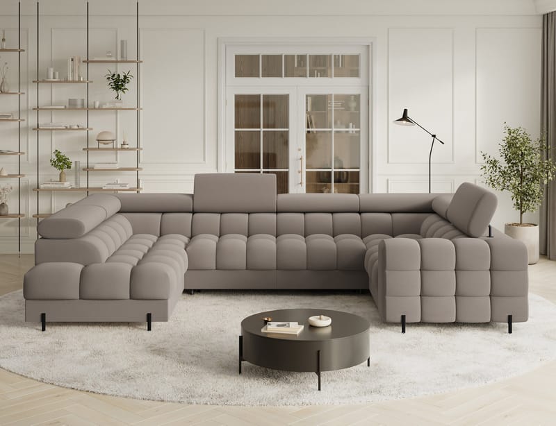 Fectory 6-sits Bubblig Hörnbäddsoffa med Schäslong och förvaring Vänster - Sola 18 - Möbler - Soffa - Bäddsoffa