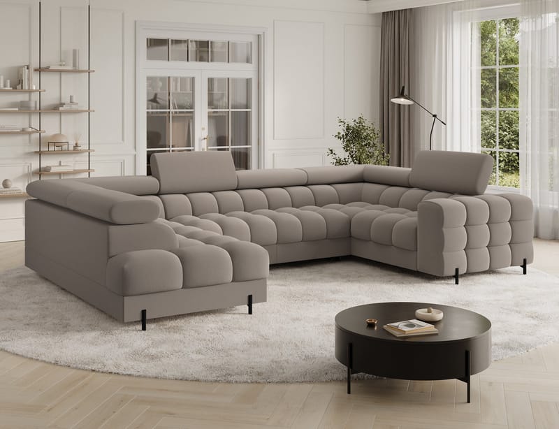 Fectory 6-sits Bubblig Hörnbäddsoffa med Schäslong och förvaring Vänster - Sola 18 - Möbler - Soffa - Bäddsoffa