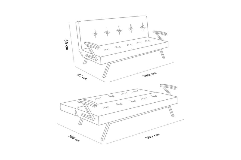 Fennor Bäddsoffa 3-sits - Petrol Grön - Möbler - Soffa - Bäddsoffa