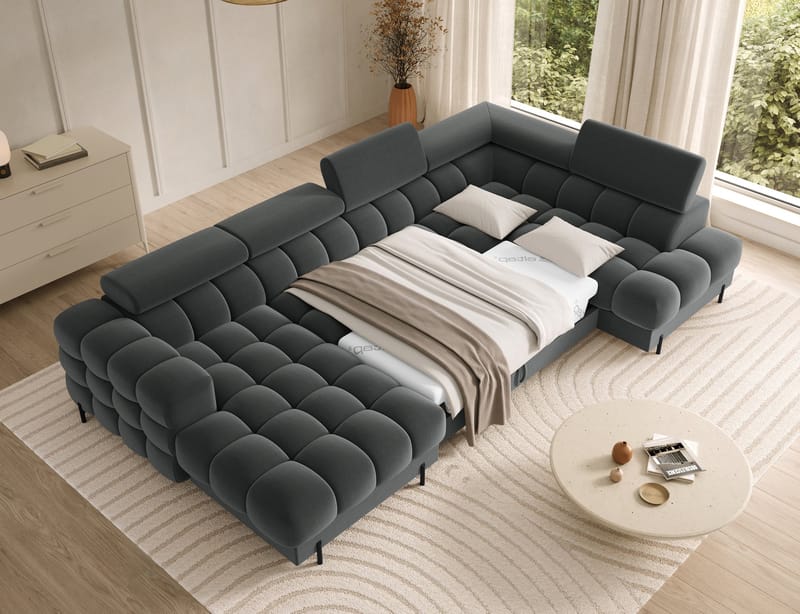 Feraria 6-sits Bubblig Bäddsoffa med Divan och Schäslong förvaring Höger - Sola 06 - Möbler - Soffa - Bäddsoffa