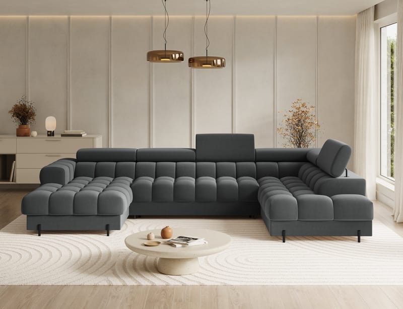 Feraria 6-sits Bubblig Bäddsoffa med Divan och Schäslong förvaring Höger - Sola 06 - Möbler - Soffa - Bäddsoffa