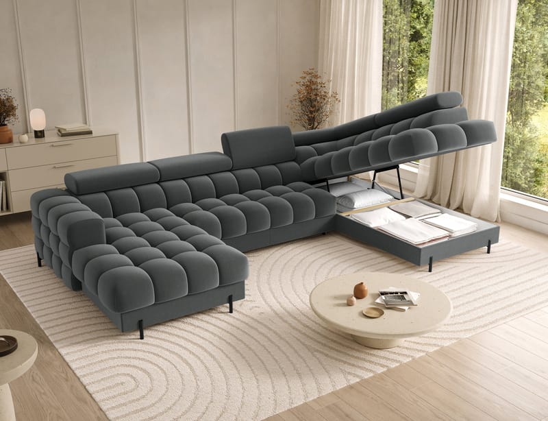 Feraria 6-sits Bubblig Bäddsoffa med Divan och Schäslong förvaring Höger - Sola 06 - Möbler - Soffa - Bäddsoffa
