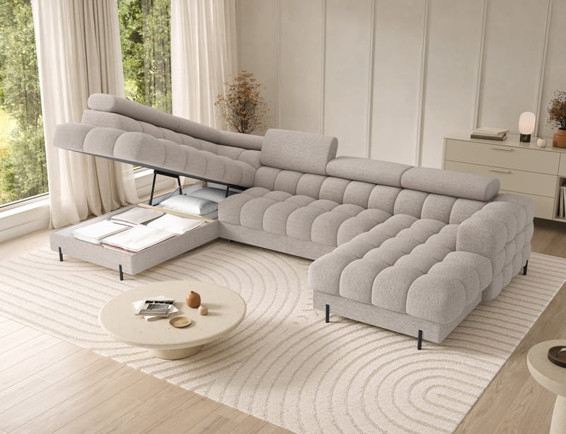 Feraria 6-sits Bubblig Bäddsoffa med Divan och Schäslong förvaring Vänster - Royal 18 - Möbler - Soffa - Bäddsoffa