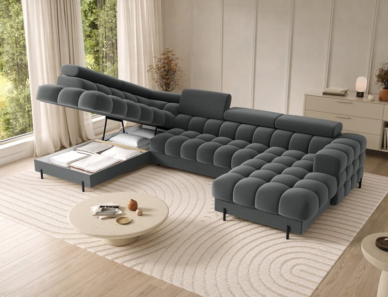 Feraria 6-sits Bubblig Bäddsoffa med Divan och Schäslong förvaring Vänster - Sola 06 - Möbler - Soffa - Bäddsoffa