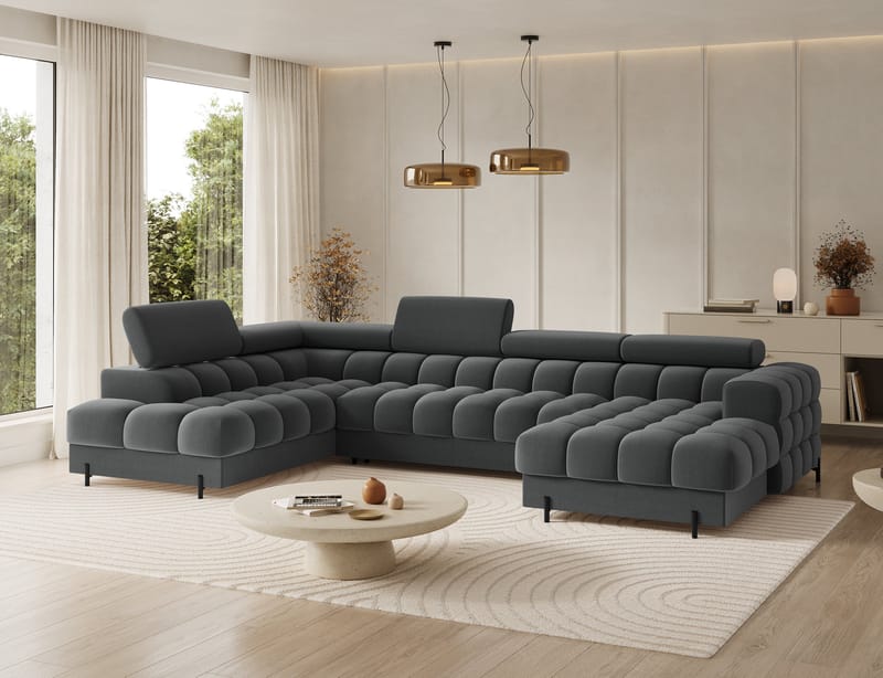 Feraria 6-sits Bubblig Bäddsoffa med Divan och Schäslong förvaring Vänster - Sola 06 - Möbler - Soffa - Bäddsoffa