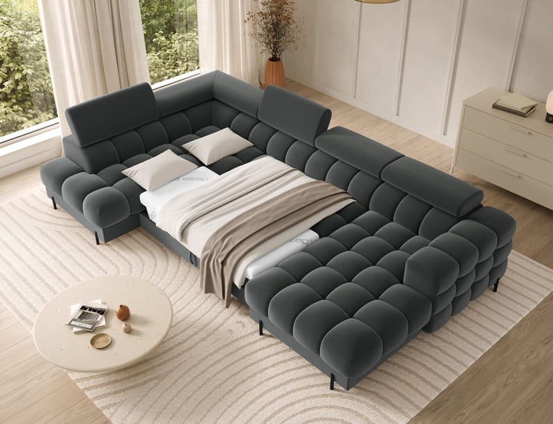 Feraria 6-sits Bubblig Bäddsoffa med Divan och Schäslong förvaring Vänster - Sola 06 - Möbler - Soffa - Bäddsoffa