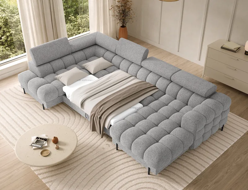 Feraria 6-sits Bubblig Bäddsoffa med Divan och Schäslong förvaring Vänster - Pellerito 03 - Möbler - Soffa - Bäddsoffa
