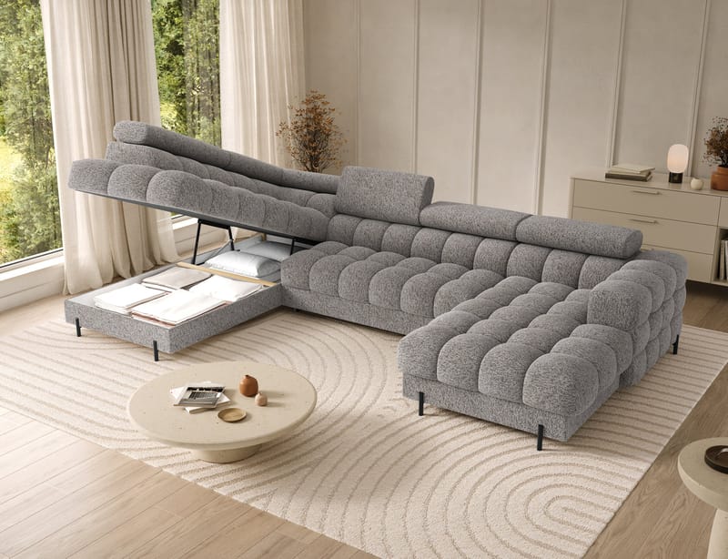 Feraria 6-sits Bubblig Bäddsoffa med Divan och Schäslong förvaring Vänster - Pellerito 20 - Möbler - Soffa - Bäddsoffa