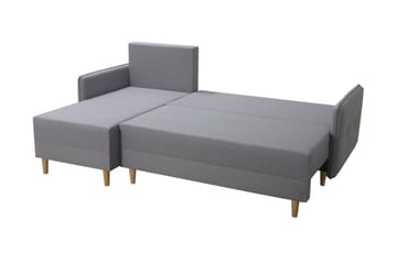 Fernisia 3-sits Vänster Hörnbäddsoffa med Förvaring i Tyg - Grå - Möbler - Soffa - Bäddsoffa