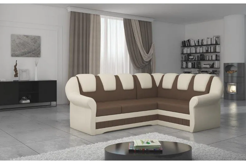 Fica Hörnbäddsoffa - Brun/Rosa - Möbler - Soffa - Bäddsoffa