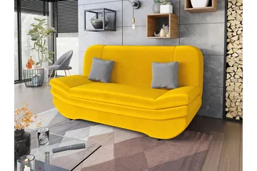 Figurelle 2-sits Fällbar Bäddsoffa 130x190 cm med Förvaring i Sammet - Gul - Möbler - Soffa - Bäddsoffa