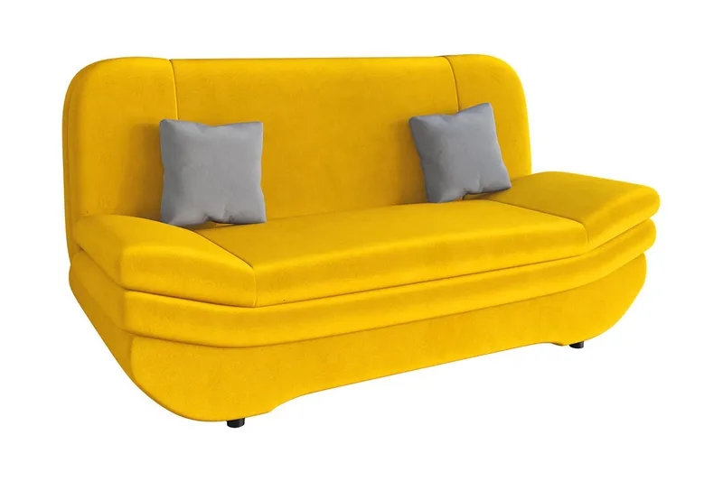 Figurelle 2-sits Fällbar Bäddsoffa 130x190 cm med Förvaring i Sammet, Gul