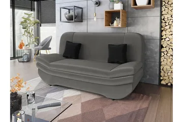 Figurelle 2-sits Rektangulär Bäddsoffa med Förvaring i Sammet - Grå|Svart - Möbler - Soffa - Bäddsoffa