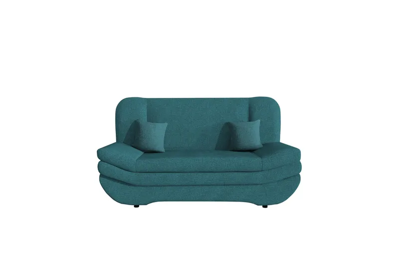 Figurelle 2-sits Rektangulär Bäddsoffa med Förvaring i Tyg, Blå