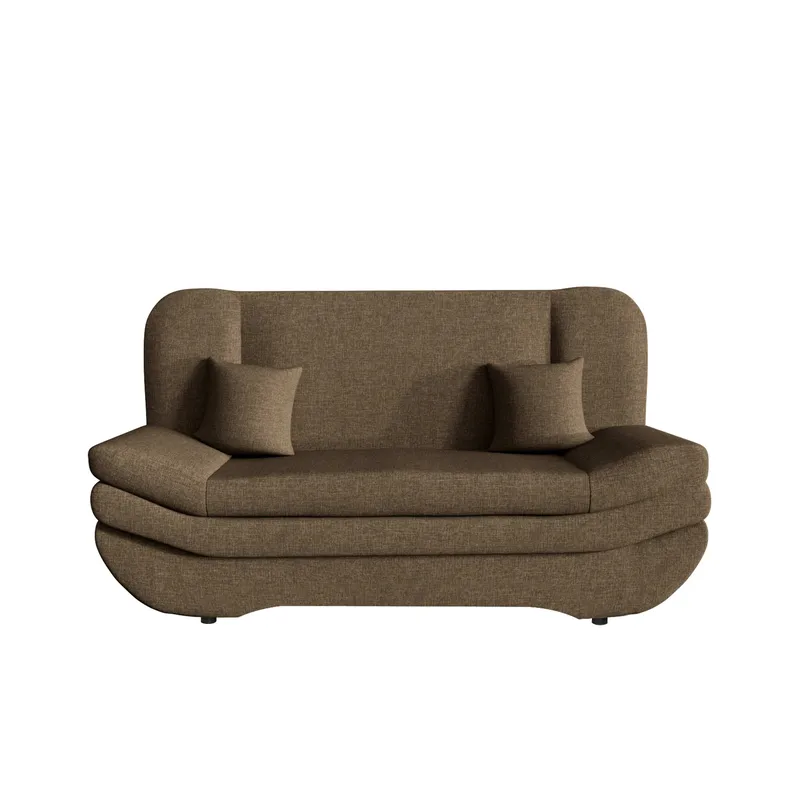 Figurelle 2-sits Rektangulär Bäddsoffa med Förvaring i Tyg, Brun