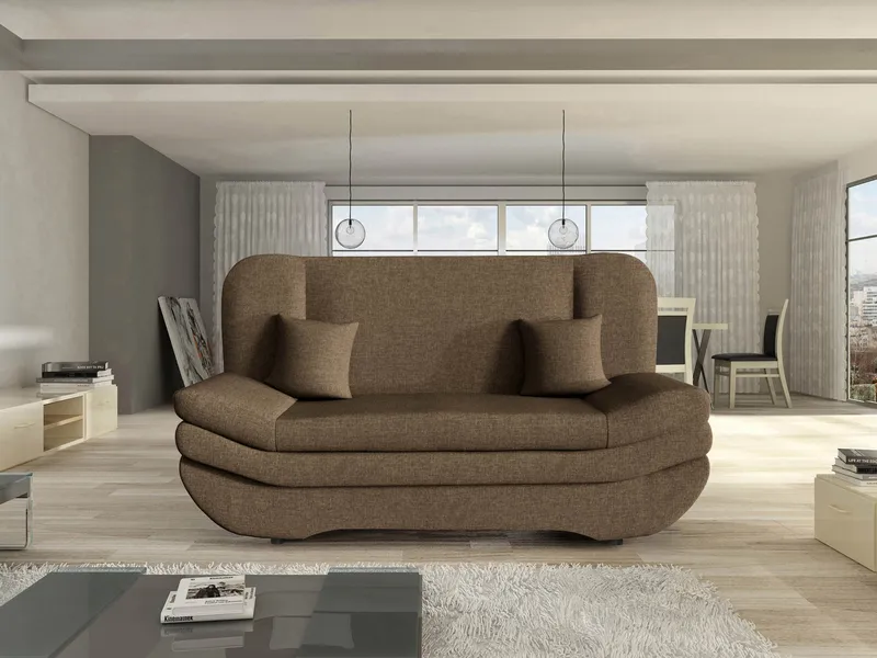 Figurelle 2-sits Rektangulär Bäddsoffa med Förvaring i Tyg - Brun - Möbler - Soffa - Bäddsoffa