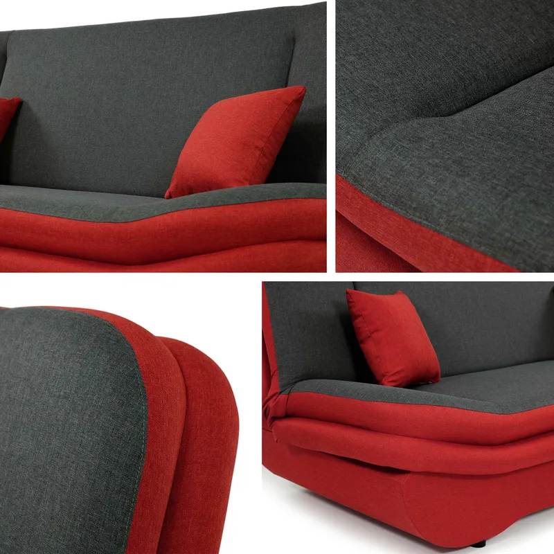 Figurelle 2-sits Rektangulär Bäddsoffa med Förvaring i Tyg - Brun - Möbler - Soffa - Bäddsoffa