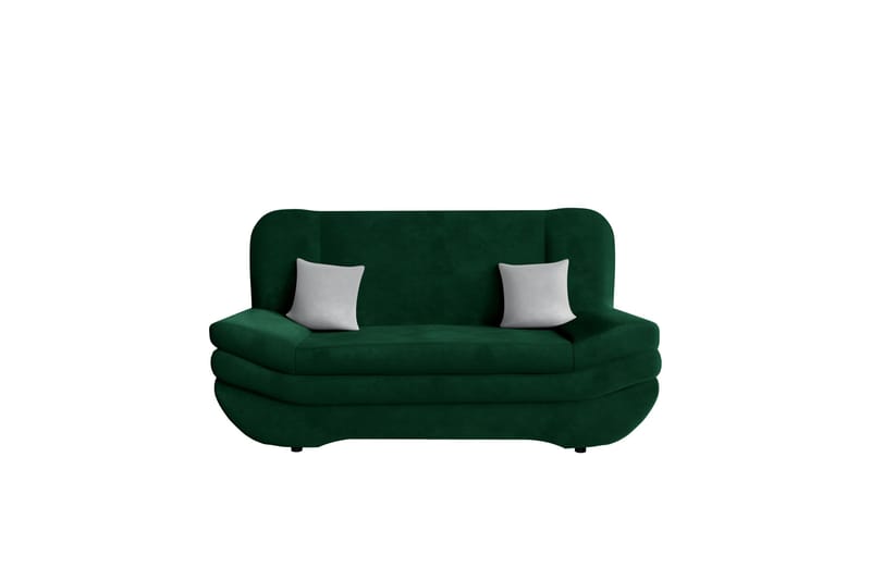 Figurelle 3-sits Längsbäddad Bäddsoffa 130x190 cm med Förvaring i Sammet, Grön