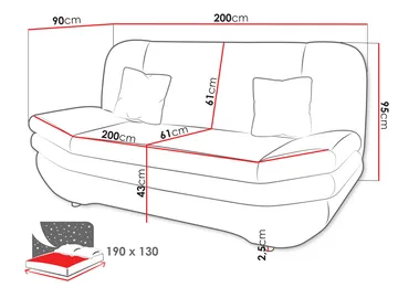 Figurelle Bäddsoffa 2-sits - Grå - Möbler - Soffa - Bäddsoffa