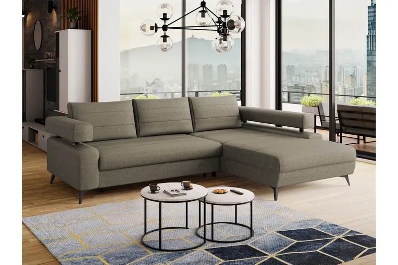 Fito Bäddsoffa med Divan 3-sits - Grå - Möbler - Soffa - Bäddsoffa