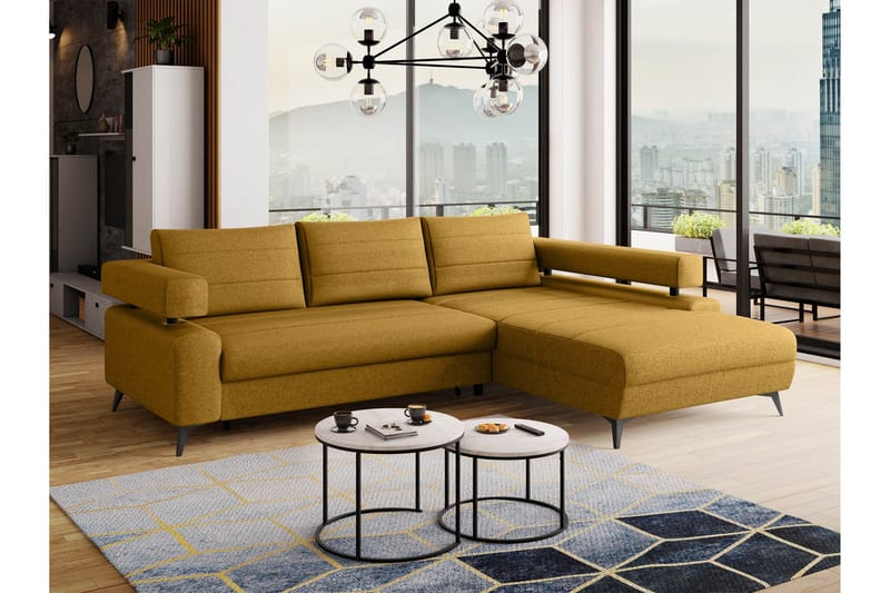 Fito Bäddsoffa med Divan 3-sits - Gul - Möbler - Soffa - Bäddsoffa