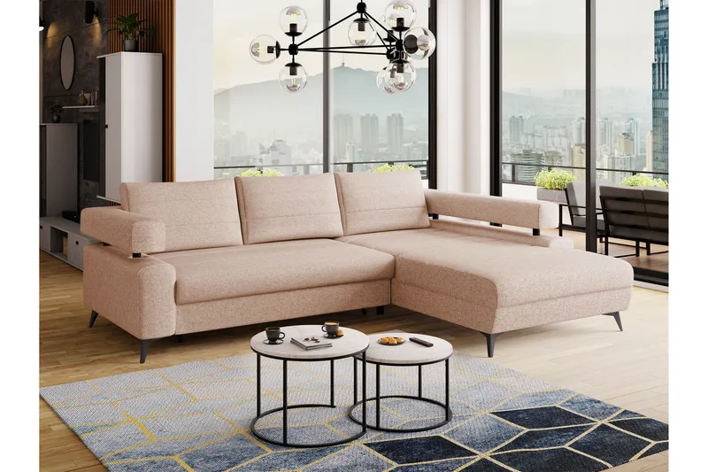 Fito Bäddsoffa med Divan 3-sits - Rosa - Möbler - Soffa - Bäddsoffa