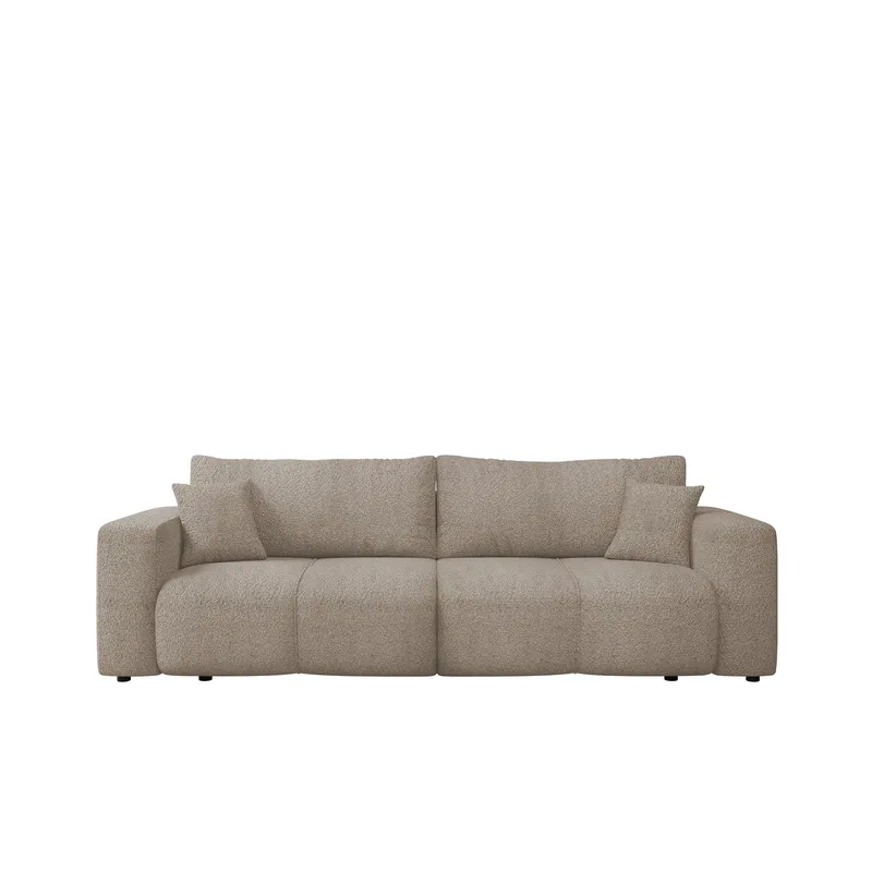 Flo 3-sits Kubisk Bäddsoffa med Förvaring i Bouclé, Beige
