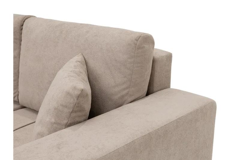 Flo Bäddsoffa Dubbeldivan 4-sits i Plysch - Beige - Möbler - Soffa - Bäddsoffa