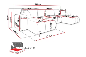 Flo Bäddsoffa Dubbeldivan 4-sits i Plysch - Vit - Möbler - Soffa - Bäddsoffa