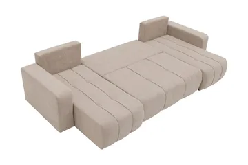 Flo Bäddsoffa Dubbeldivan 4-sits i Plysch - Vit - Möbler - Soffa - Bäddsoffa