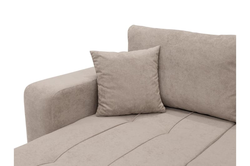 Flo Bäddsoffa Dubbeldivan 4-sits i Plysch - Beige - Möbler - Soffa - Bäddsoffa