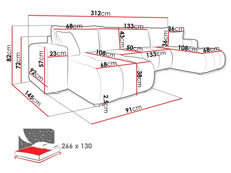 Flo Bäddsoffa Dubbeldivan 4-sits - Vit - Möbler - Soffa - Bäddsoffa