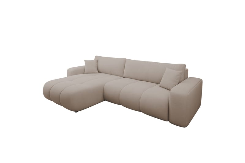 Flo Bäddsoffa med Divan 3-sits i Plysch - Beige - Möbler - Soffa - Bäddsoffa