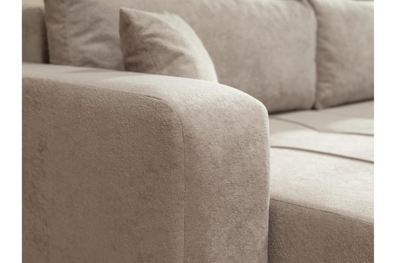 Flo Bäddsoffa med Divan 3-sits i Plysch - Gul - Möbler - Soffa - Bäddsoffa