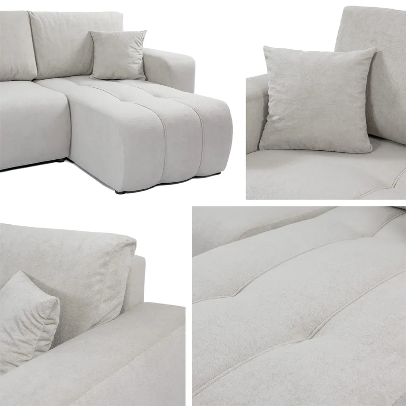 Flo Bäddsoffa med Divan 3-sits - Ljusgrå - Möbler - Soffa - Bäddsoffa