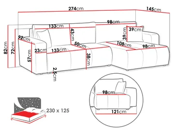 Flo Bäddsoffa med Divan 3-sits - Ljusgrå - Möbler - Soffa - Bäddsoffa