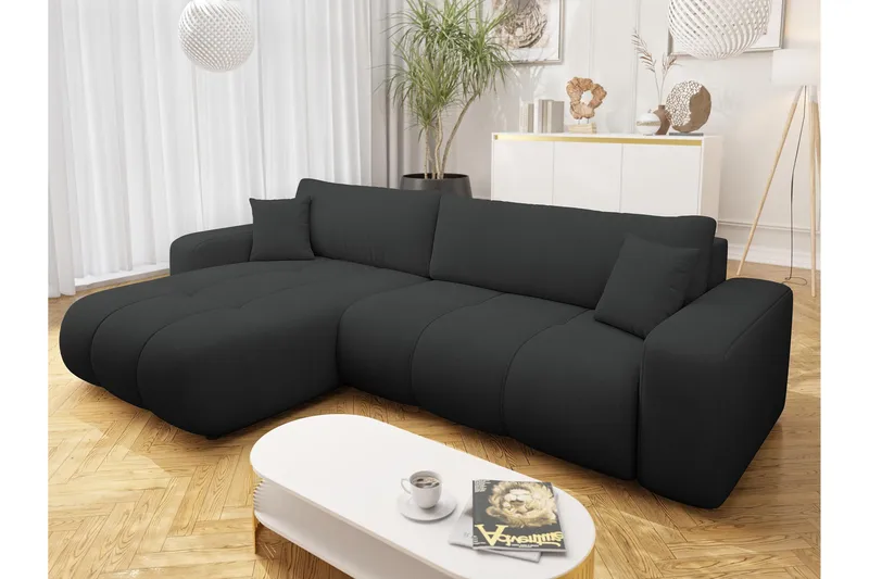 Flo Bäddsoffa med Divan 3-sits - Svart - Möbler - Soffa - Bäddsoffa
