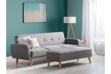 Florli 3-sits Fällbar Rektangulär Längsbäddad Bäddsoffa 104x190 cm i Tyg - Grå - Möbler - Soffa - Bäddsoffa