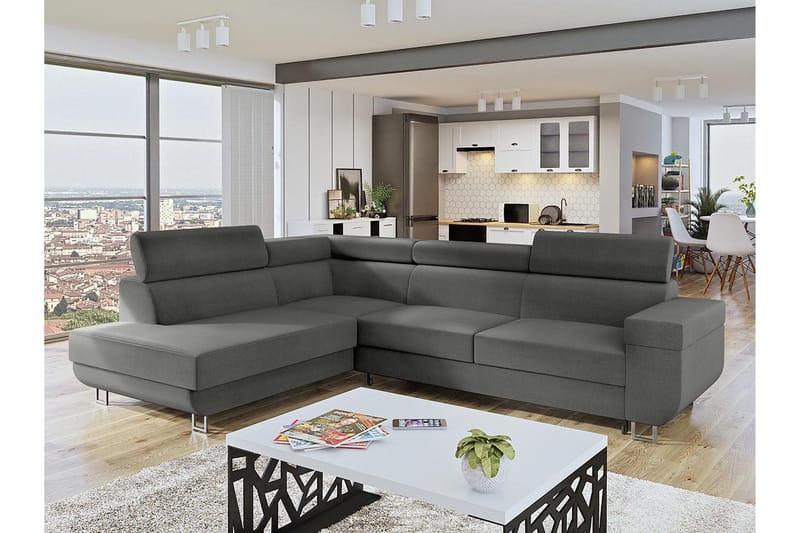 Fonti 3-sits Bäddsoffa Höger - Grå - Möbler - Soffa - Bäddsoffa