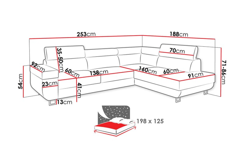 Fonti 3-sits Bäddsoffa - Svart - Bäddsoffa - Skinnsoffor